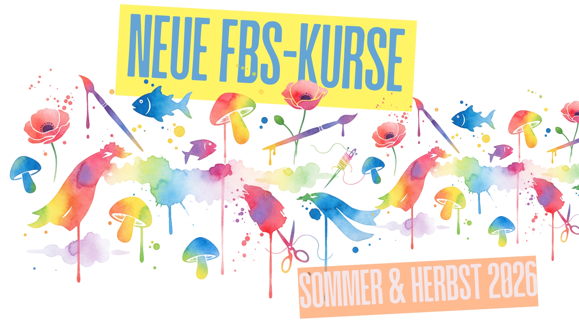 Mehr über den Artikel erfahren Kreativ, farbenfroh und entspannt – Aquarell- und Nähkurse der fbs Köln im Sommer und Herbst 2026